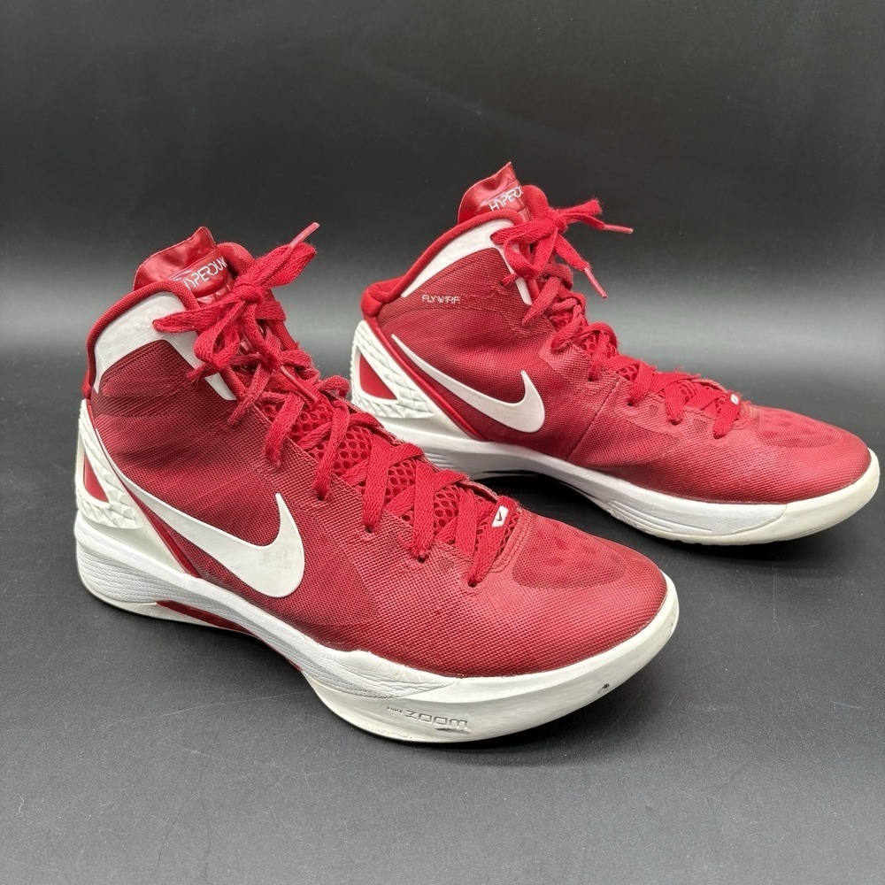 Nike Hyperdunk‎ Flywire Red White Basketball Shoes US 9 454143-600